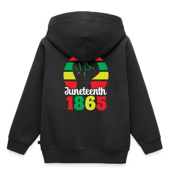 Juneteenth 1865 Afrika Black African American - Kinder Premium Organic Hoodie - Schwarz - Hinten - AI Model Kid Male (0cm)