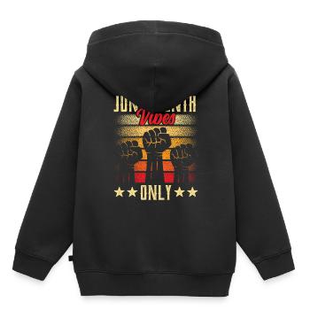 Nur Juneteenth Vibes 1865 African American Black - Kinder Premium Organic Hoodie - Schwarz - Hinten - AI Model Kid Male (0cm)