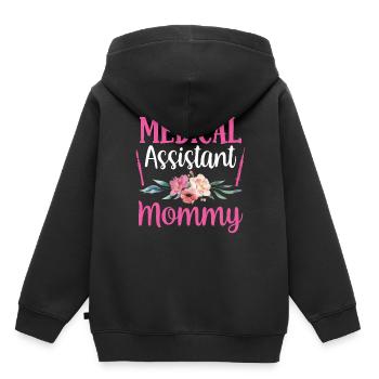 Assistante médicale Maman Profession Médicale - Sweat Premium à capuche enfant bio - noir - Dos - AI Model Kid Male (0cm)