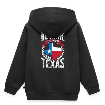 Achtung: Ich Komme Aus Texas Texaner Texanisch - Kinder Premium Organic Hoodie - Schwarz - Hinten - AI Model Kid Male (0cm)