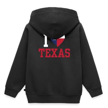J’adore Texas Texan Pride Dictons texans - Sweat Premium à capuche enfant bio - noir - Dos - AI Model Kid Male (0cm)