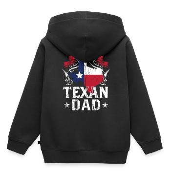 Fier Texan Père Fier Texas Texan - Sweat Premium à capuche enfant bio - noir - Dos - AI Model Kid Male (0cm)