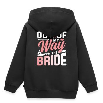 Aus Dem Weg Ich Bin Die Braut Hochzeit Bräute - Kinder Premium Organic Hoodie - Schwarz - Hinten - AI Model Kid Male (0cm)