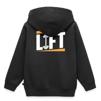 Lift Workout Gym Gewichtheber Gewichtheben - Kinder Premium Organic Hoodie - Schwarz - Hinten - AI Model Kid Male (0cm)