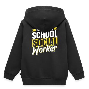Ehre Deinen Schulsozialarbeiter Schulsozialarbeit - Kinder Premium Organic Hoodie - Schwarz - Hinten - AI Model Kid Male (0cm)
