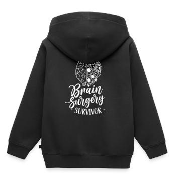 Chirurgie cérébrale Survivant d’une chirurgie cérébrale - Sweat Premium à capuche enfant bio - noir - Dos - AI Model Kid Male (0cm)