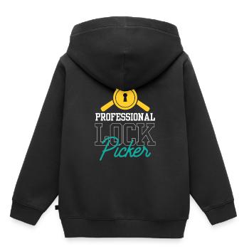 Professioneller Schlossknacker Lock Picker Knacken - Kinder Premium Organic Hoodie - Schwarz - Hinten - AI Model Kid Male (0cm)