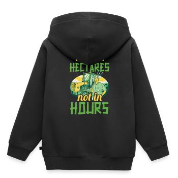 Ich Arbeite In Hektar Nicht In Stunden Bauern - Kinder Premium Organic Hoodie - Schwarz - Hinten - AI Model Kid Male (0cm)