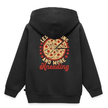 Pizzabäcker Pizzaiolo Less Talking More Kneading - Kids Premium Organic Hoodie - black - Back - AI Model Kid Male (0cm)