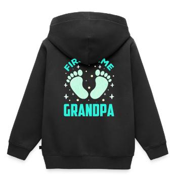 La première fois grand-père mignon première fois grands-parents - Sweat Premium à capuche enfant bio - noir - Dos - AI Model Kid Male (0cm)