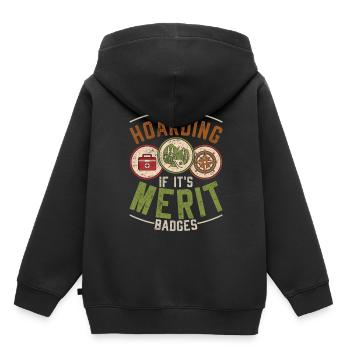 Insigne scout Guide scout Scout Scout - Sweat Premium à capuche enfant bio - noir - Dos - AI Model Kid Male (0cm)