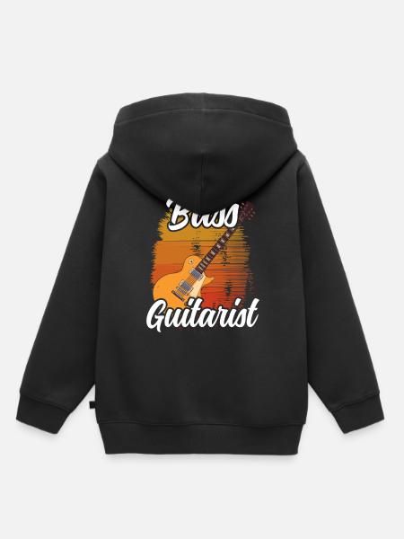 Guitariste Basse Bassiste Basse Musicien de guitare basse - Sweat Premium à capuche enfant bio - noir