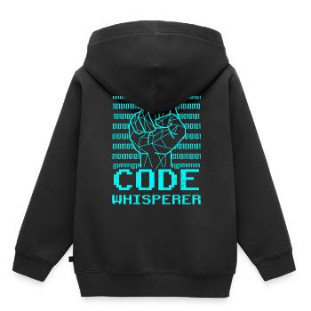 Code Flüsterer Coding Coder Programmierer - Kinder Premium Organic Hoodie - Schwarz - Hinten - AI Model Kid Male (0cm)