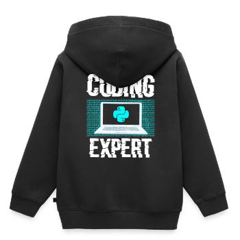 Coding Expert Coder Programming Programmer - Kids Premium Organic Hoodie - black - Back - AI Model Kid Male (0cm)