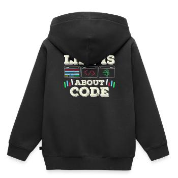 Im Leben Geht Es Um Code Coder Coding - Kinder Premium Organic Hoodie - Schwarz - Hinten - AI Model Kid Male (0cm)