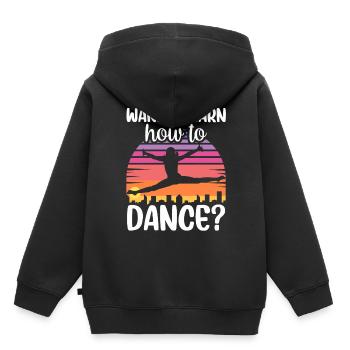 Voulez-vous apprendre à danser professeur de danse à l’école de danse - Sweat Premium à capuche enfant bio - noir - Dos - AI Model Kid Male (0cm)
