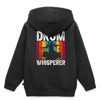 Tambour Chuchoteur Tambour Chuchotant Tambour Tambour Tambour - Sweat Premium à capuche enfant bio - noir - Dos - AI Model Kid Male (0cm)
