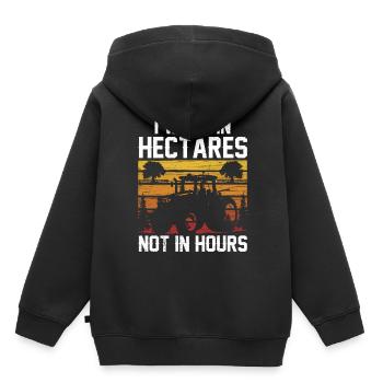 Ich Arbeite In Hektar Nicht In Stunden Bauer - Kinder Premium Organic Hoodie - Schwarz - Hinten - AI Model Kid Male (0cm)