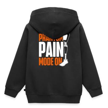 Beinprothese Phantom Pain Mode On - Kinder Premium Organic Hoodie - Schwarz - Hinten - AI Model Kid Male (0cm)