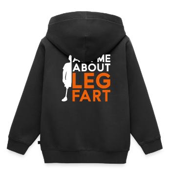 Prothèse de jambe Amputé de jambe Posez-moi la question sur le pet de jambe - Sweat Premium à capuche enfant bio - noir - Dos - AI Model Kid Male (0cm)