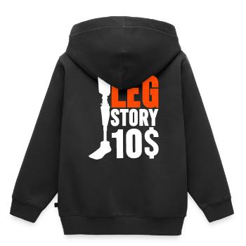 Leg Prosthesis Leg Story 10$ - Kids Premium Organic Hoodie - black - Back - AI Model Kid Male (0cm)