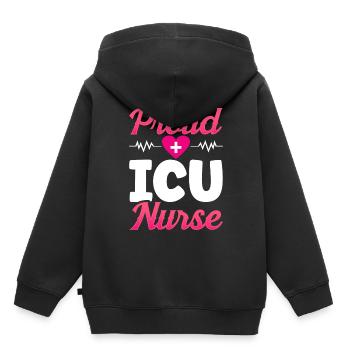 Proud Intensive Care Nurse - Kids Premium Organic Hoodie - black - Back - AI Model Kid Male (0cm)