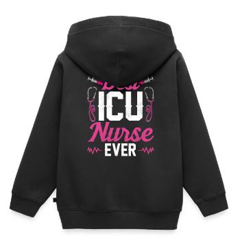 Best Intensive Care Nurse Ever - Kids Premium Organic Hoodie - black - Back - AI Model Kid Male (0cm)