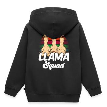 Lama Squad Llama Dictons Lamas Animal Lamas - Sweat Premium à capuche enfant bio - noir - Dos - AI Model Kid Male (0cm)
