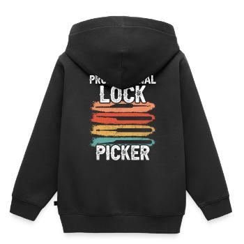 Professioneller Schlossknacker Lock Picker Knacken - Kinder Premium Organic Hoodie - Schwarz - Hinten - AI Model Kid Male (0cm)