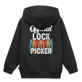Official Lock Cracker Lock Picker Lock - Kids Premium Organic Hoodie - black - Back - AI Model Kid Male (0cm)