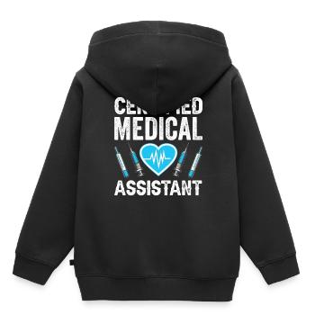Assistant médical Profession Médicale - Sweat Premium à capuche enfant bio - noir - Dos - AI Model Kid Male (0cm)