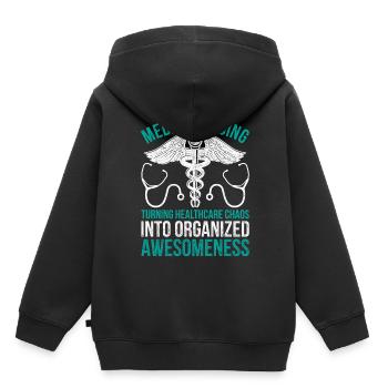 Le codage médical transforme le chaos dans le secteur de la santé - Sweat Premium à capuche enfant bio - noir - Dos - AI Model Kid Male (0cm)