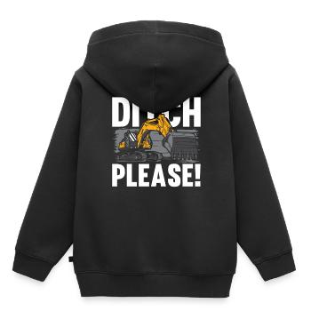 Fossé de conducteur d’excavatrice s’il vous plaît - Sweat Premium à capuche enfant bio - noir - Dos - AI Model Kid Male (0cm)
