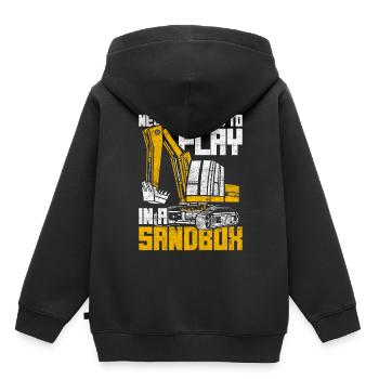 Le conducteur de pelle n’est jamais trop vieux pour jouer dans un bac à sable - Sweat Premium à capuche enfant bio - noir - Dos - AI Model Kid Male (0cm)
