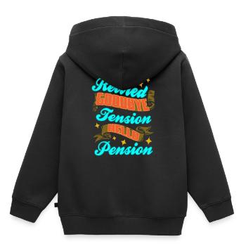 Retired Bye Bye Tension Hello Pension Pensioner - Kids Premium Organic Hoodie - black - Back - AI Model Kid Male (0cm)