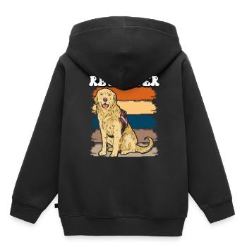 Retriever Diensthund Sprüche Retrievers Haustier - Kinder Premium Organic Hoodie - Schwarz - Hinten - AI Model Kid Male (0cm)
