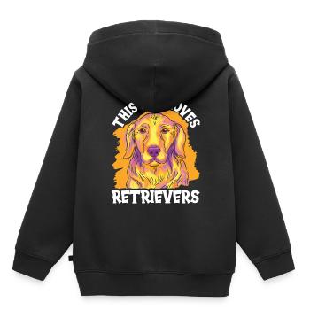 This Boy Loves Retriever Retrievers Dog - Kids Premium Organic Hoodie - black - Back - AI Model Kid Male (0cm)