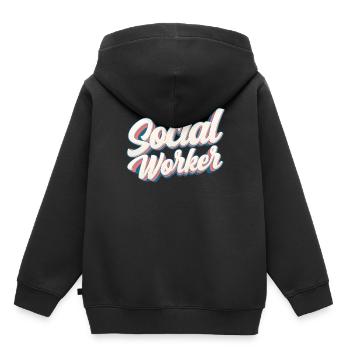 Travailleur social Travailleur social Profession de travailleur social - Sweat Premium à capuche enfant bio - noir - Dos - AI Model Kid Male (0cm)