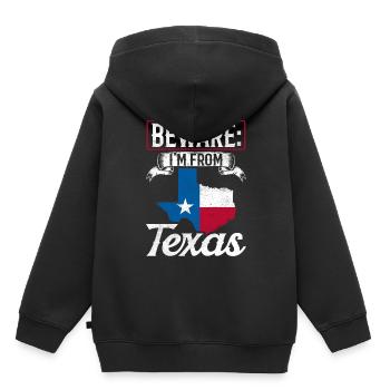 Achtung: Ich Komme Aus Texas Texanisch Texaner - Kinder Premium Organic Hoodie - Schwarz - Hinten - AI Model Kid Male (0cm)