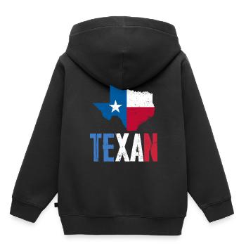 Texaner Texanisch Texas Stolz Sprüche - Kinder Premium Organic Hoodie - Schwarz - Hinten - AI Model Kid Male (0cm)