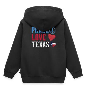Peace Love Texas Texan Texan Pride - Sweat Premium à capuche enfant bio - noir - Dos - AI Model Kid Male (0cm)