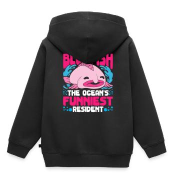 Blobfisch Blobfish The Ocean's Funniest Resident - Kinder Premium Organic Hoodie - Schwarz - Hinten - AI Model Kid Male (0cm)