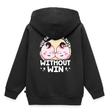 Gémeaux Humour Sarcastique Gémeaux Drôle - Sweat Premium à capuche enfant bio - noir - Dos - AI Model Kid Male (0cm)
