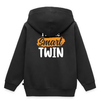 Je suis les jumeaux jumeaux intelligents de l’humour - Sweat Premium à capuche enfant bio - noir - Dos - AI Model Kid Male (0cm)