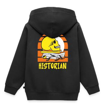 Historien Histoire Professeur d’histoire - Sweat Premium à capuche enfant bio - noir - Dos - AI Model Kid Male (0cm)