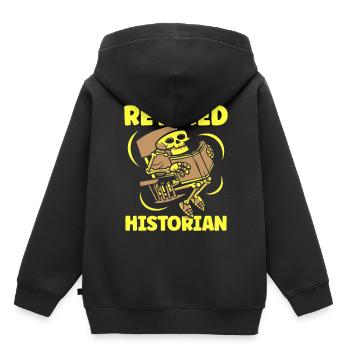 Historien à la retraite Histoire Histoire Profession - Sweat Premium à capuche enfant bio - noir - Dos - AI Model Kid Male (0cm)