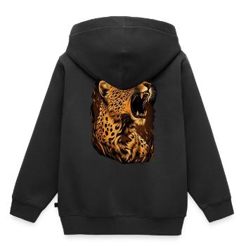 Cheetah Wild Cat Illustration Wildlife Lover - Kinder Premium Organic Hoodie - Schwarz - Hinten - AI Model Kid Male (0cm)