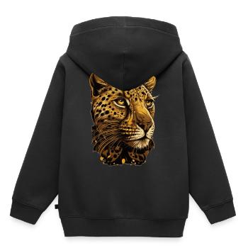 Cheetah Illustration Wild Cat Wildlife Lover - Kinder Premium Organic Hoodie - Schwarz - Hinten - AI Model Kid Male (0cm)