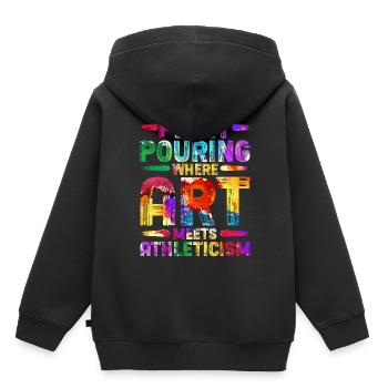 Fluid Painting Flüssiges Malen Künstler Kunst - Kinder Premium Organic Hoodie - Schwarz - Hinten - AI Model Kid Male (0cm)