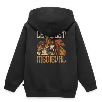 Medieval Festival Let's Get Medieval - Sweat Premium à capuche enfant bio - noir - Dos - AI Model Kid Male (0cm)